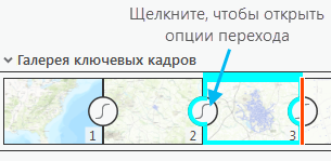 Опции доступа перехода между ключевыми кадрами