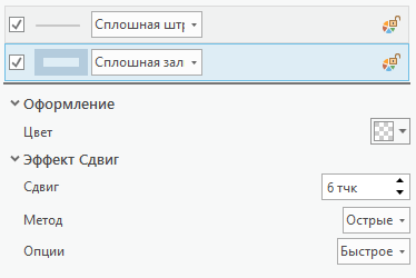 Вкладка Слои на панели Символ – Формат символа