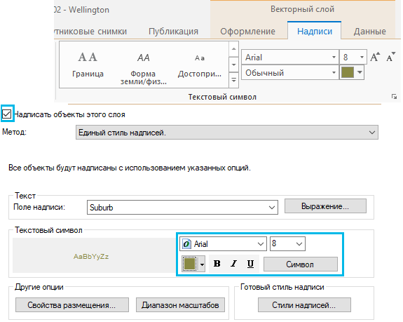 Настройки надписей в ArcGIS Pro и ArcMap