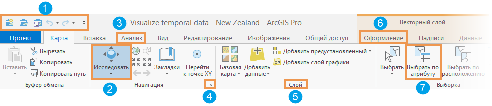 Лента ArcGIS Pro