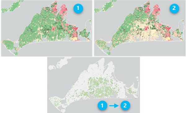 Categorical change detection with land cover change