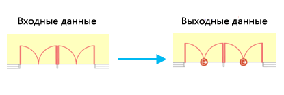 Пример работы инструмента Создать входы в объект для двойной распашной двери
