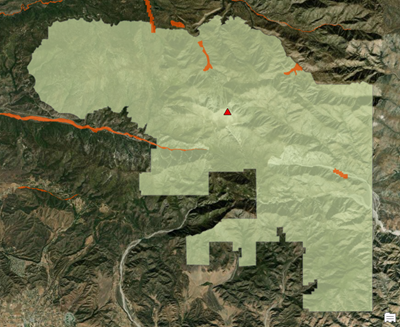 Карта San Gorgonio Wilderness с местами обитания