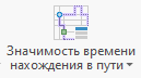 Синяя полоска вверху указывает на высокую значимость времени нахождения в пути