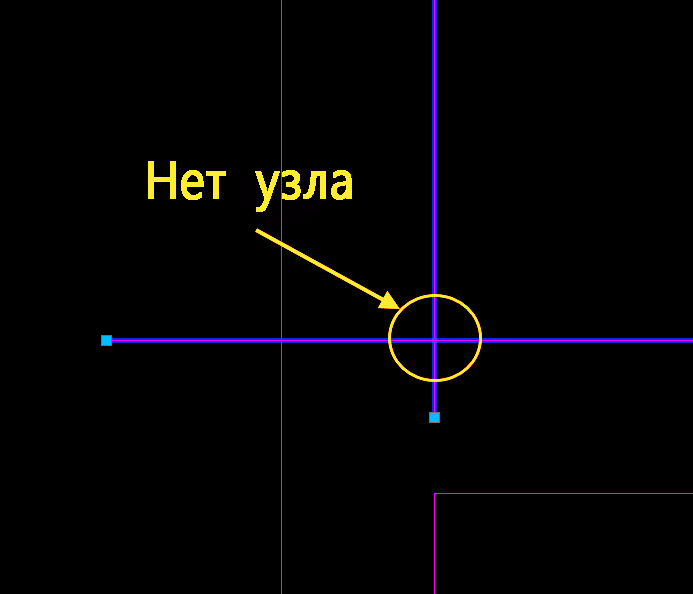 Пример AutoCAD отсутствующего узла