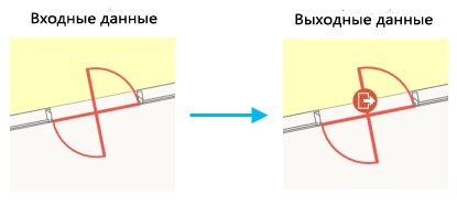 Пример работы инструмента Создать входы в объект для вращающейся двери