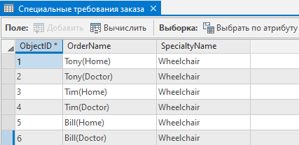 Заказ и специальные условия добавлены в таблицу атрибутов Order Specialties.