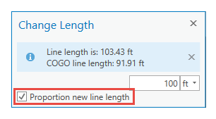 Пропорция длины новой линии