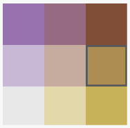 Фиолетовая-коричневая-желтая бивариантная цветовая схема