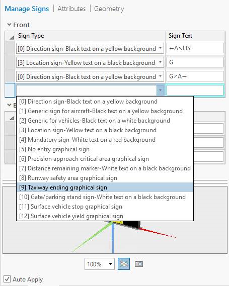 Sign Type options