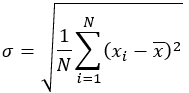 Формула среднеквадратического отклонения