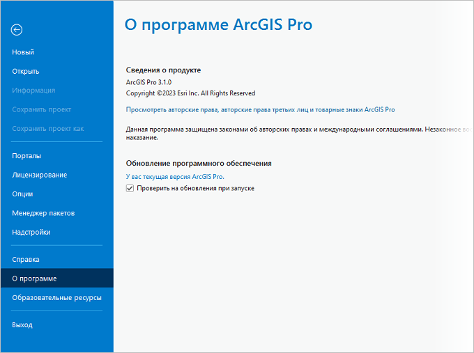 Настройки ArcGIS Pro