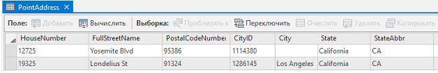 Данные PointAddress с полем CityID, содержащим ID для соединения с данными City