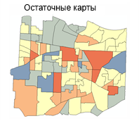 Карта, отражающая невязки пространственной автокорреляции