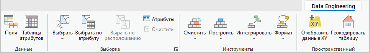 Контекстная вкладка Data Engineering
