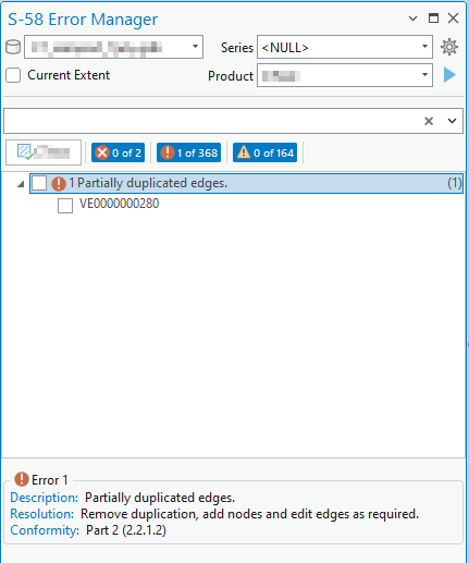 Partially duplicated edges error in S-58 Error Manager