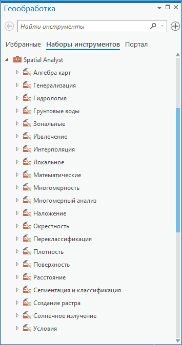 Набор инструментов Spatial Analyst