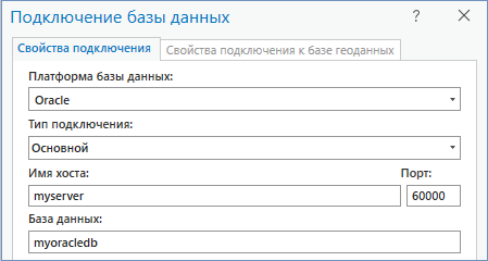 Подключение к базе данных Oracle с помощью информации Easy Connect для сервера с именем myserver и именем сервера myoracledb с использованием порта не по умолчанию 60000