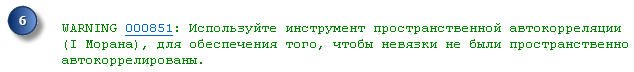 Оценка пространственного распределения остатков регрессии