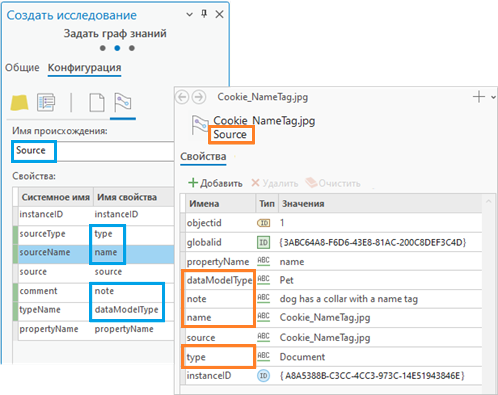 Пользовательские имена свойств появляются при просмотре записи происхождения. Пользовательские имена свойств появляются при просмотре записи происхождения.