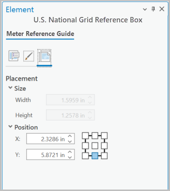 Element pane with Placement tab active and size and position sections expanded