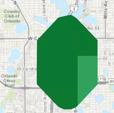 Рабочая область покрыта зелеными полигонами Рабочая область покрыта зелеными полигонами