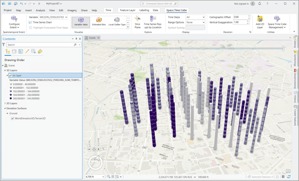 Пример слоя куба пространства-времени Пример слоя куба пространства-времени