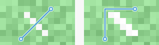 Не допускайте проскальзывания путешественника через разрывы, слегка утолщая диагональные участки барьеров Не допускайте проскальзывания путешественника через разрывы, слегка утолщая диагональные участки барьеров