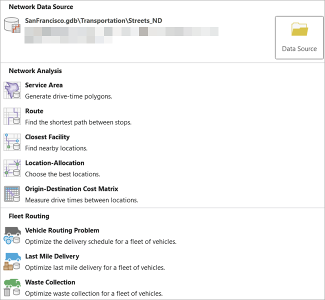 Будут созданы слои сетевого анализа с использованием локального набора сетевых данных. Будут созданы слои сетевого анализа с использованием локального набора сетевых данных.