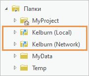 Два подключения к папке с псевдонимами на панели Каталог Два подключения к папке с псевдонимами на панели Каталог