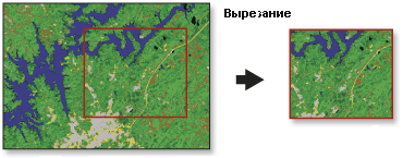 Иллюстрация работы инструмента Вырезать растр Иллюстрация работы инструмента Вырезать растр