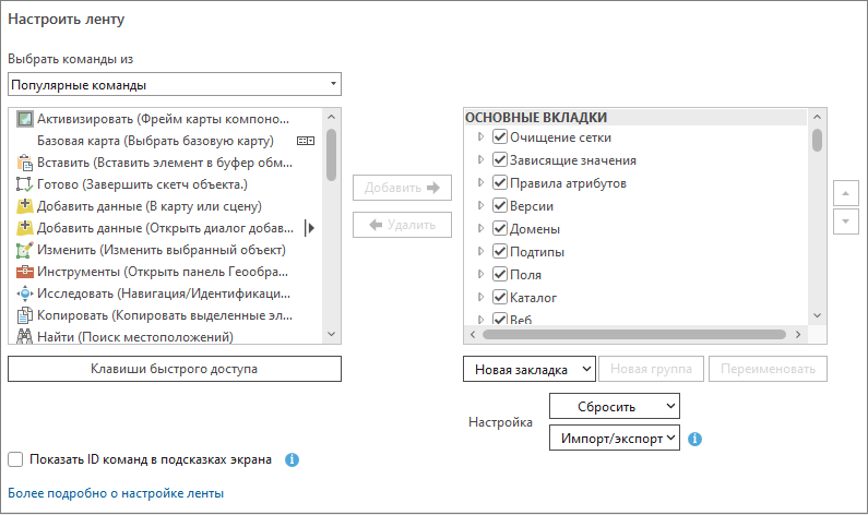 Настройка состава команд ленты в ms powerpoint производится