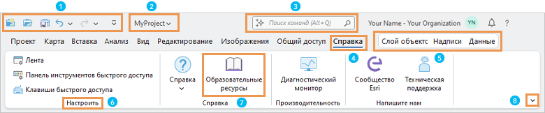 Лента ArcGIS Pro