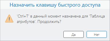 Предложение Назначить клавишу быстрого доступа