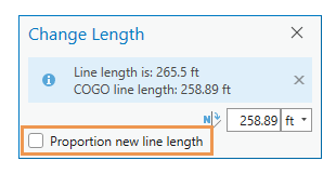 Пропорция длины новой линии