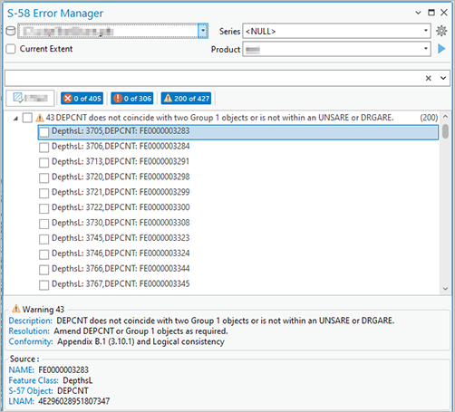 Error 43 message in the S-58 Error Manager