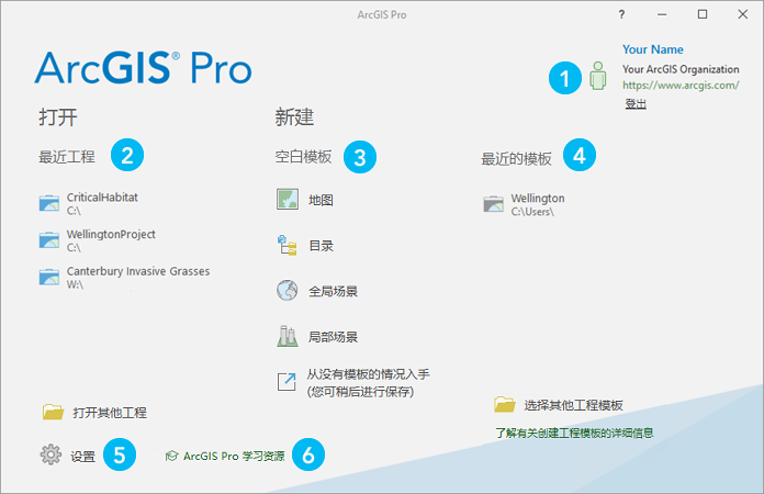 ArcGIS Pro 开始页面