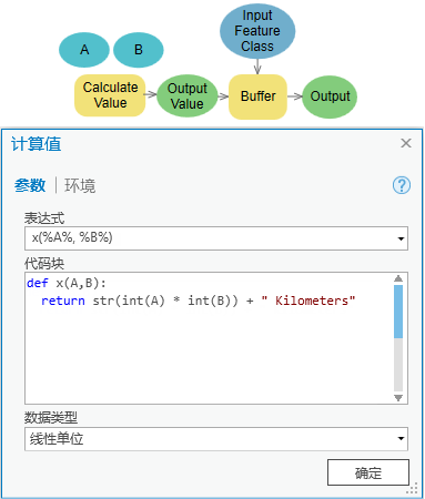 将计算值的输出用作缓冲距离