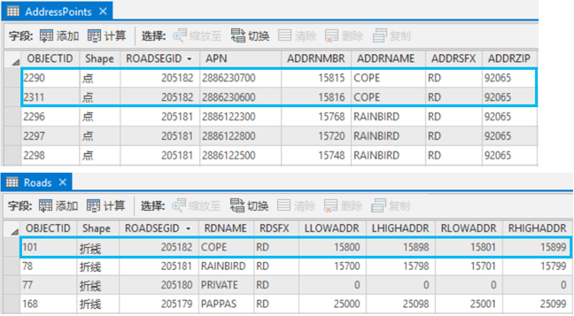 PointAddress 和街道参考数据