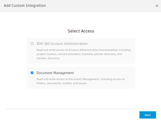 BIM 360 添加自定义集成用户界面