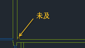 未及线的 AutoCAD 示例