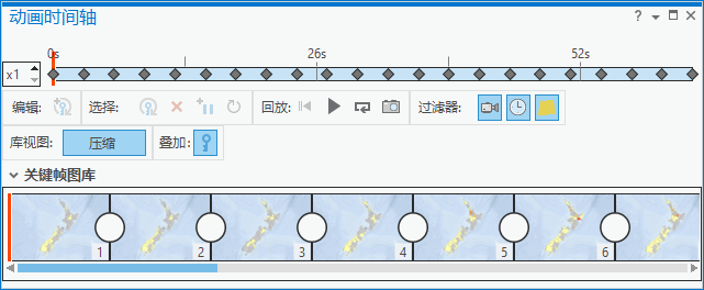 动画时间轴窗格中的关键帧