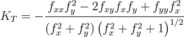 切向（标准等高线）曲率方程