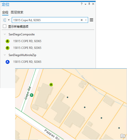 复合和多角色定位器的结果