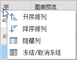 统计数据表中“空值数”列的选项