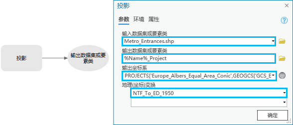 投影工具对话框