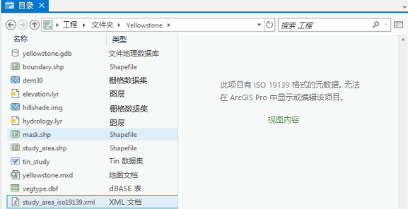 当元数据不是 ArcGIS 元数据时，将显示指明其格式的消息。