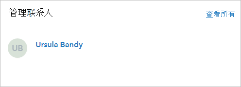 管理联系人显示在“组织”页面的“概述”选项卡上。