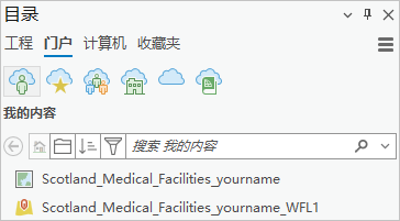 目录窗格显示 web 地图