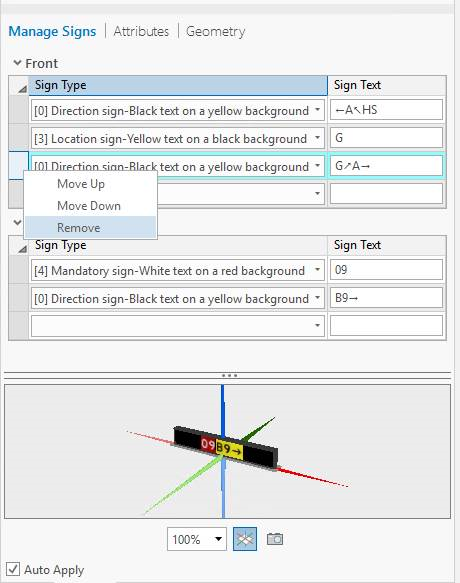 Move and Remove row options